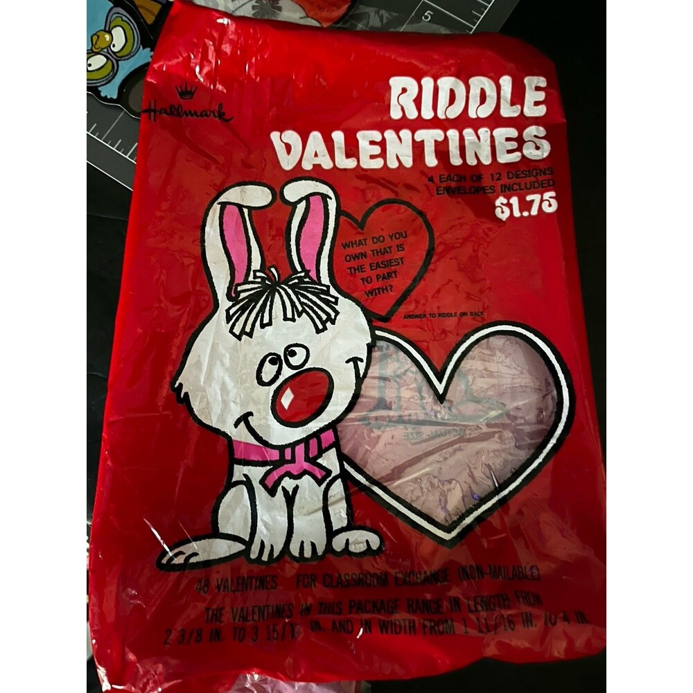 VTG Childrens Hallmark Valentines Riddle Day Cards With Envelopes Made In USA